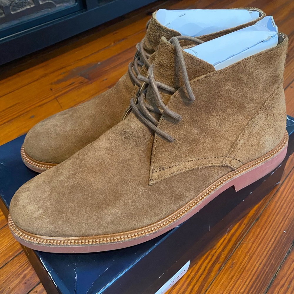 Ralph Lauren Tan Chukka Boots Suede Ankle-High